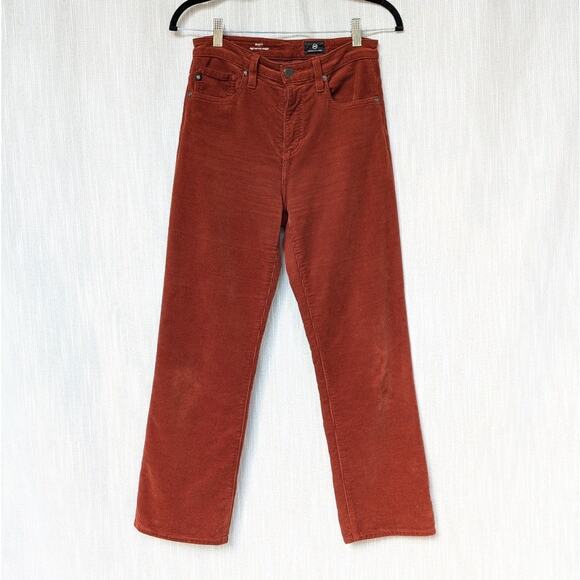 Ag Adriano Goldschmied Rhett Corduroy High Waist Straight Cropped Jeans, size 25 - Picture 2 of 7